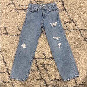 Levi's Light Blue Distressed Boyfriend Jeans